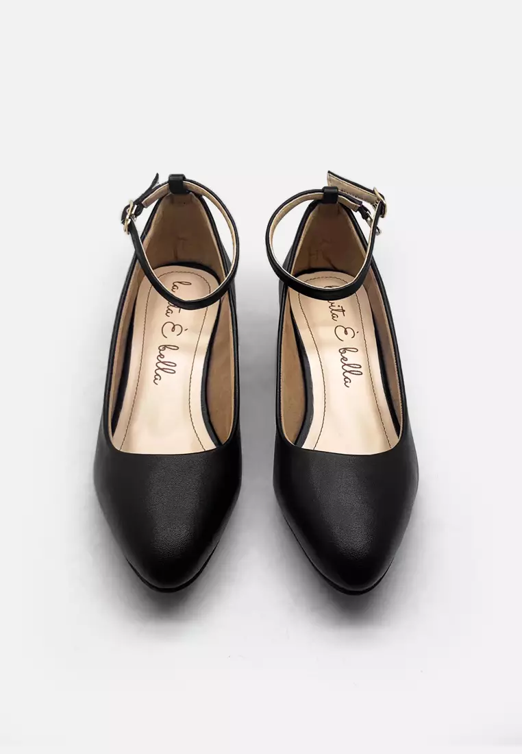 Chloe Sepatu Pumps Block Heels Wanita Strap Tali