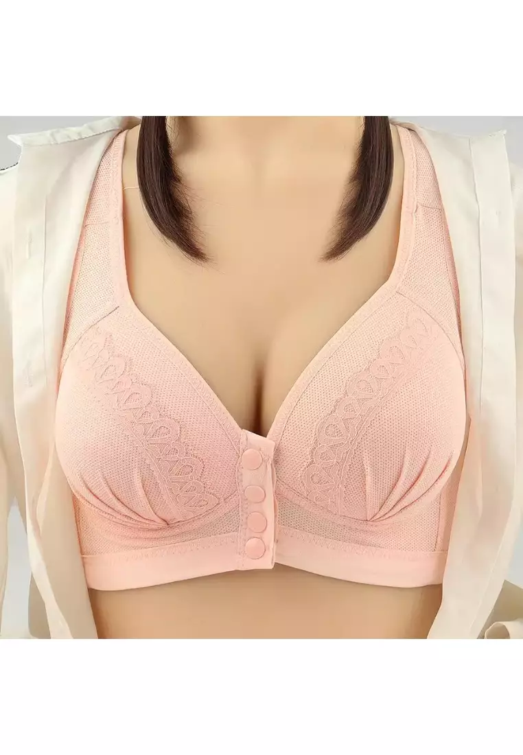 Rose Bra Wireless Front Button Bras Large Size For Women