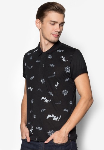 Pop Graphic Text Printed Polo
