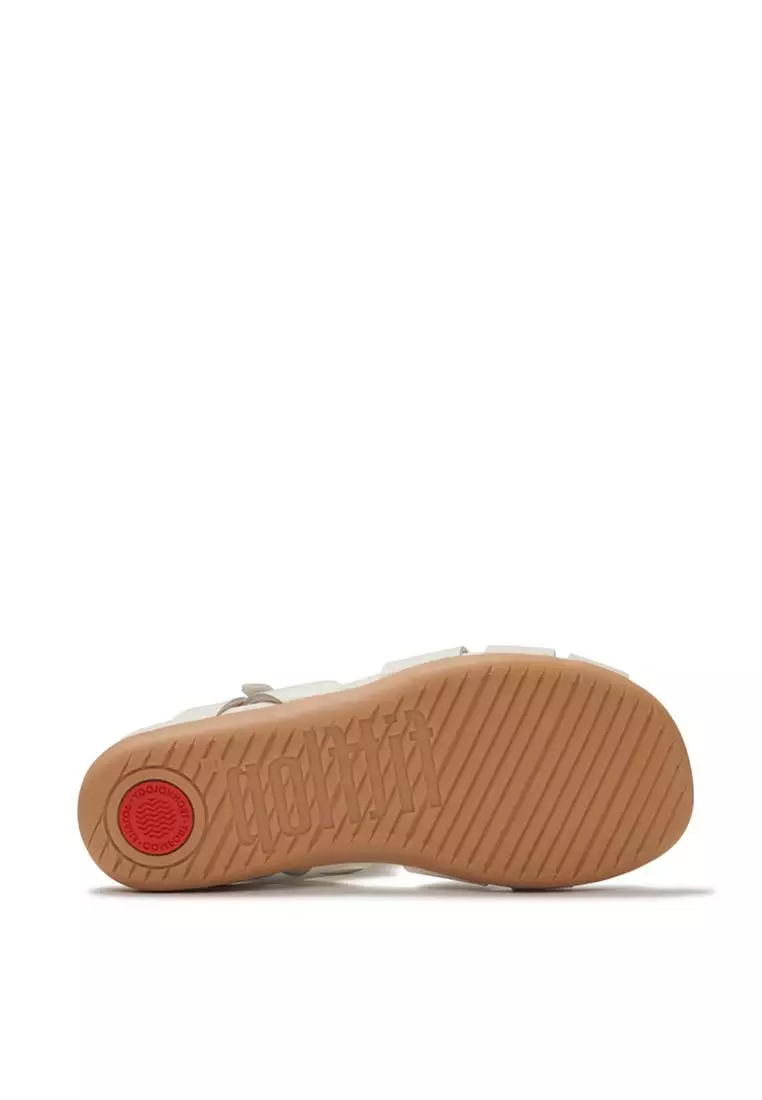 FitFlop SOLAY Waterproof-Leather Woven Back-Strap Sandals - Cream (A5Z-477)