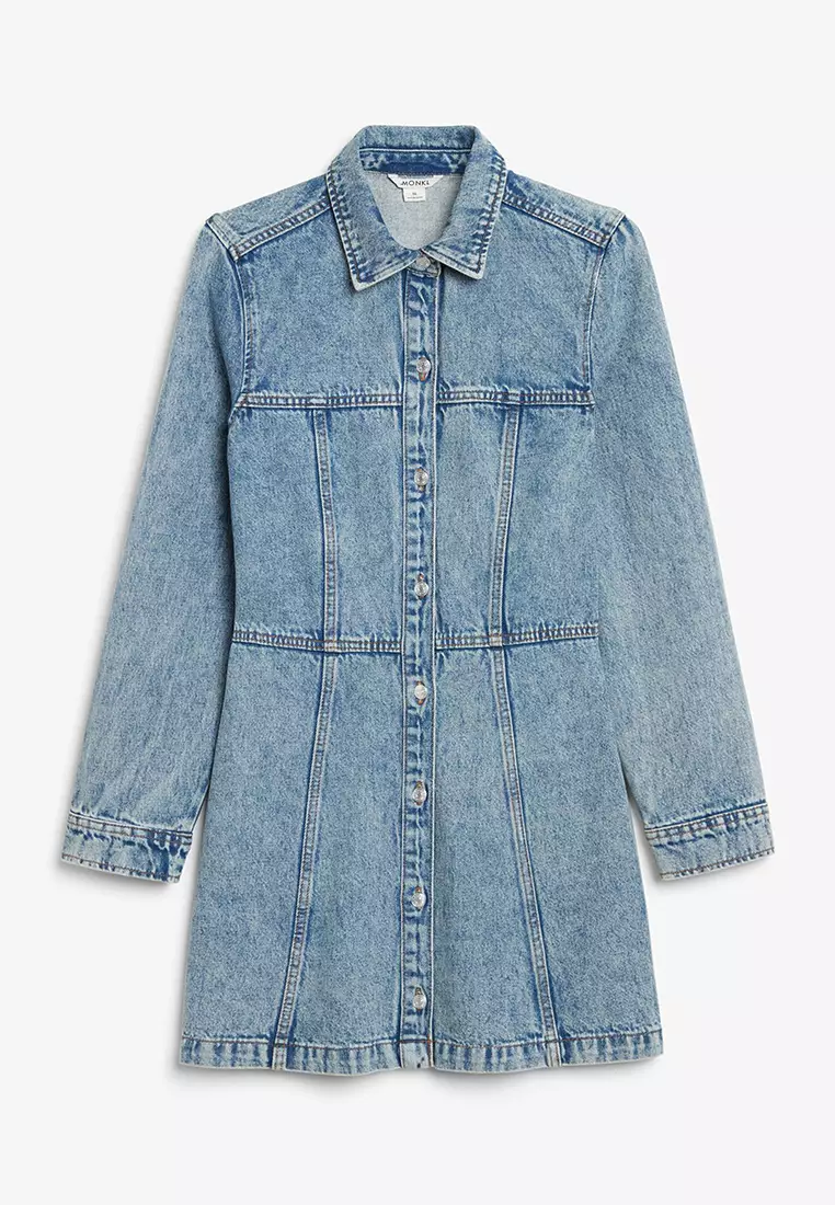 Monki denim shirt top
