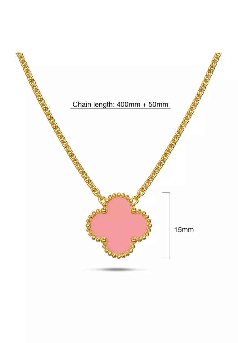 Pink Clover Necklace