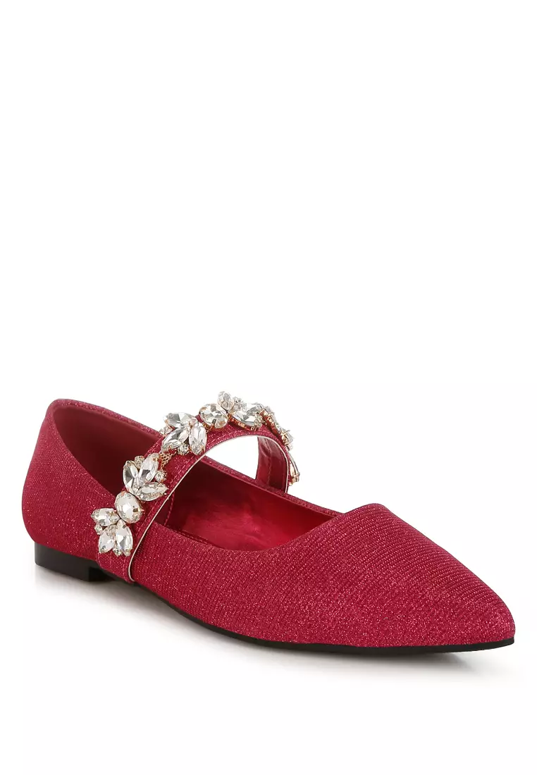 Bros Berlian Imitasi Balerina Glitter Warna Fuchsia
