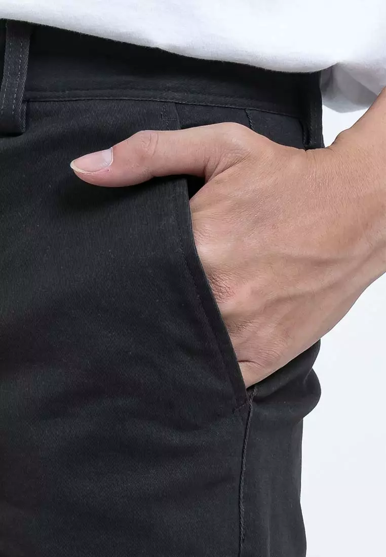 Forest Stretchable Chino Pants Trousers Straight Cut Khakis Pant Men Cotton Men Long Pants - 610197 - 03DkGrey