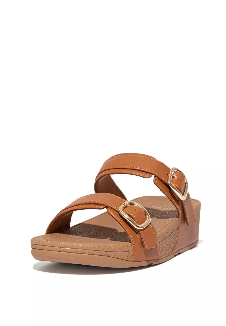 サンダル・ミュール FitFlop Lulu Leather Slides Light Tan ES7-592 รองเท้าแตะแบบสวม ผู้หญิง รุ่น LULU ADJUSTABLE LEATHER SLIDES