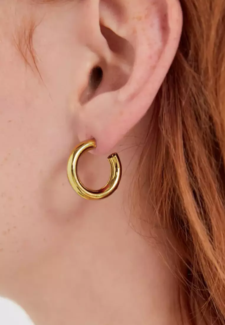 Erica Gold Hoop Earrings 30mm