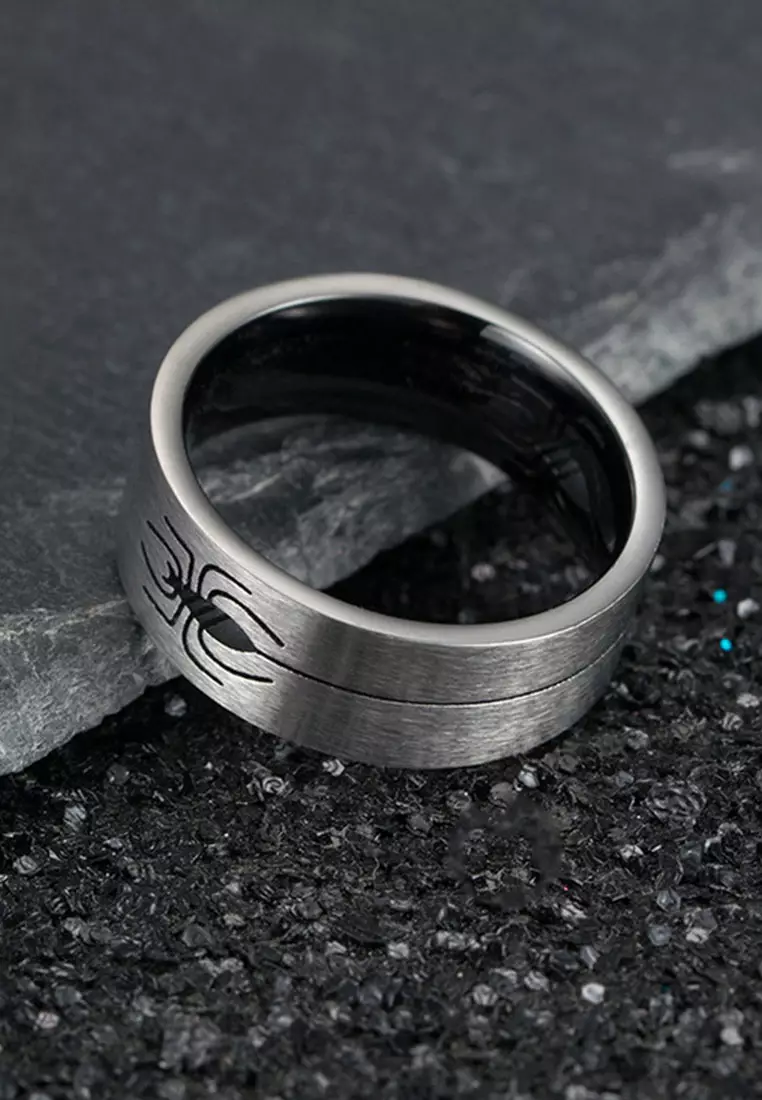 【激安大特価！】 Buy HAPPY JW Ring Steel Titanium Spider Out Hollow FRIDAYS その他