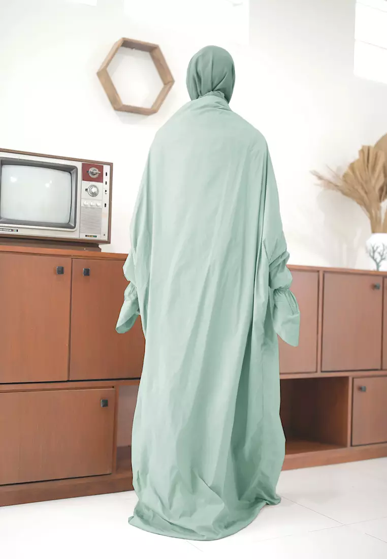 Cotton Bee - Mala Prayer Set | Mukena Terusan | Mukena Dewasa 2in1 - Neo Mint