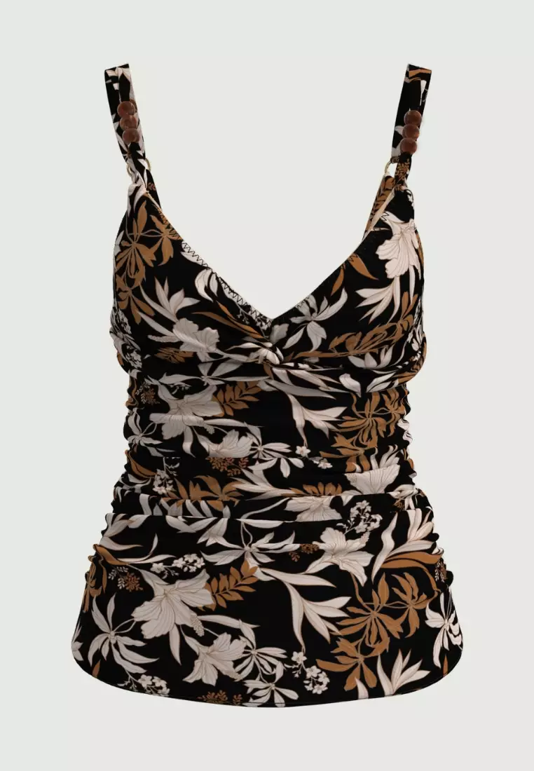 Wild Hibiscus Black Plus Cup Tankini