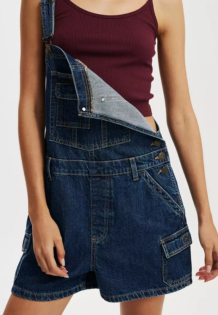 Short Denim Overall Playsuit