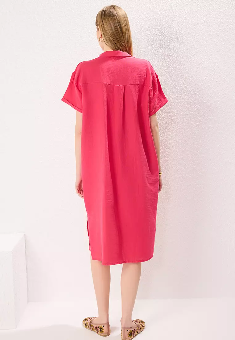 直筒穆斯林織物中長連身裙