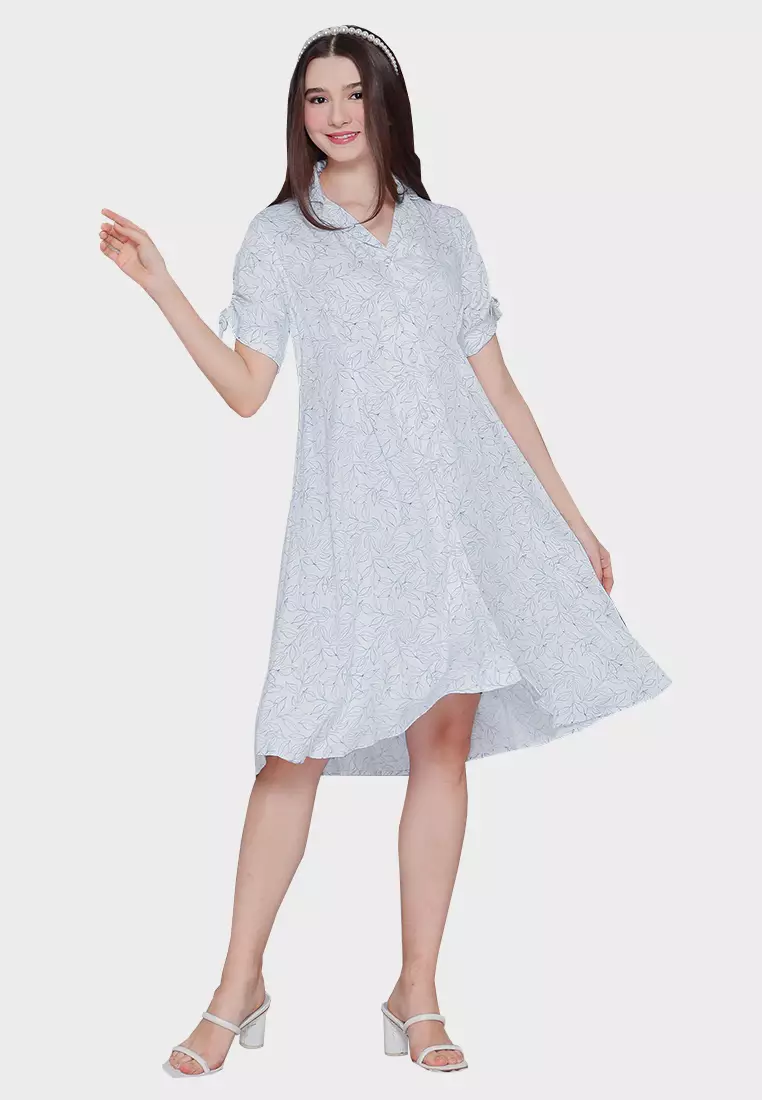 Urban Exchange Rachael White Blue Dress