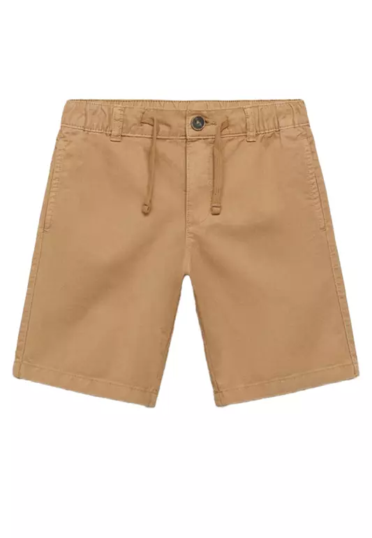 Elastic Waist Bermuda Shorts