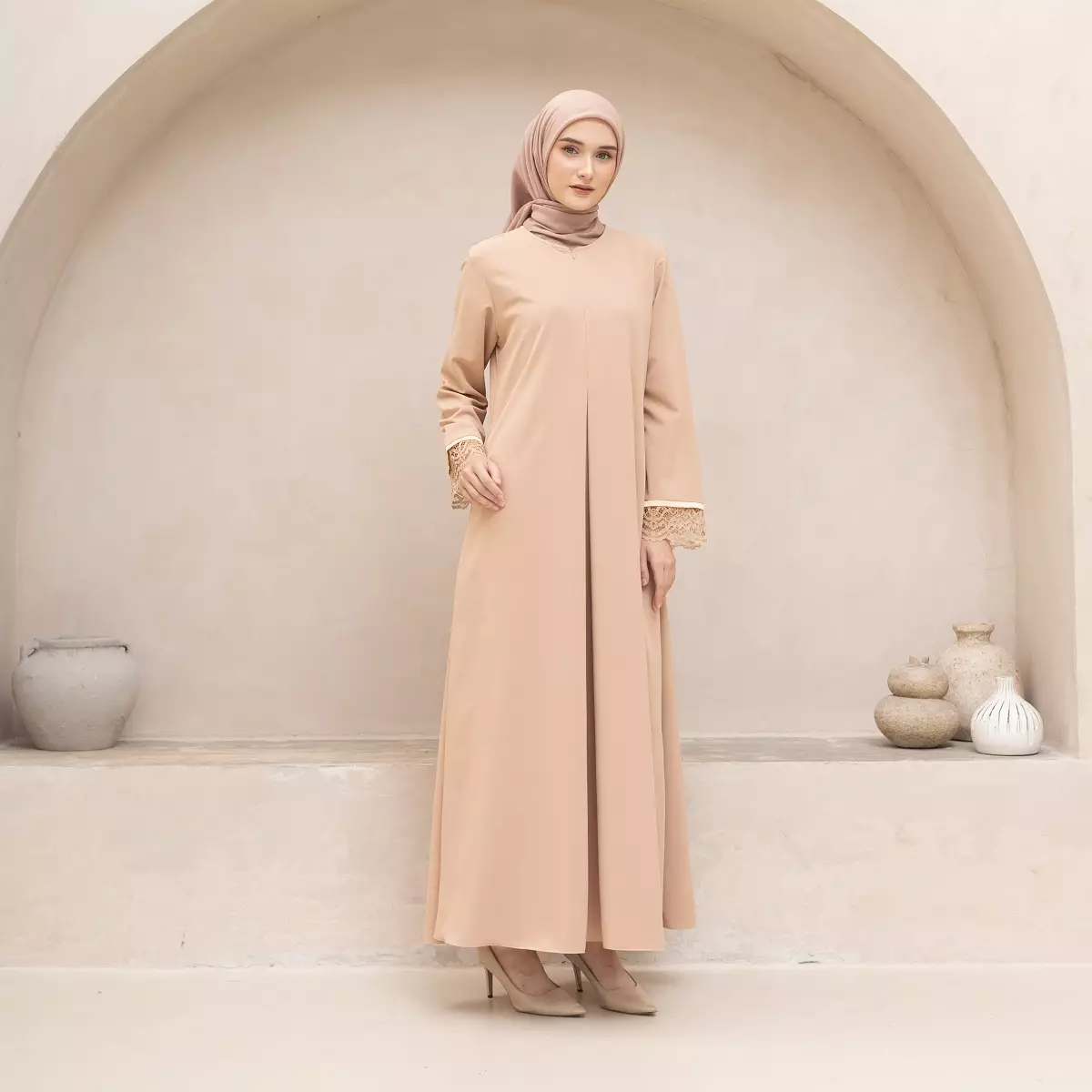 EPC Abaya Amara - Almond Cream - Moonlit Elegance Series
