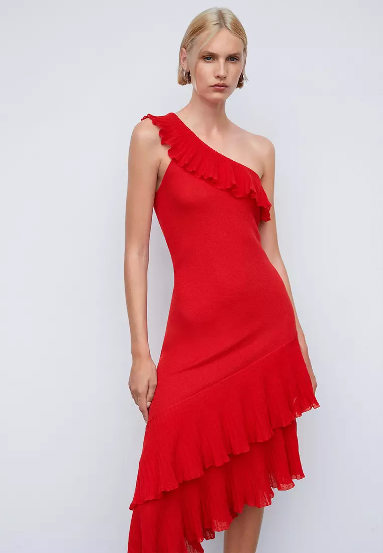 Asymmetric Ruffled Dress