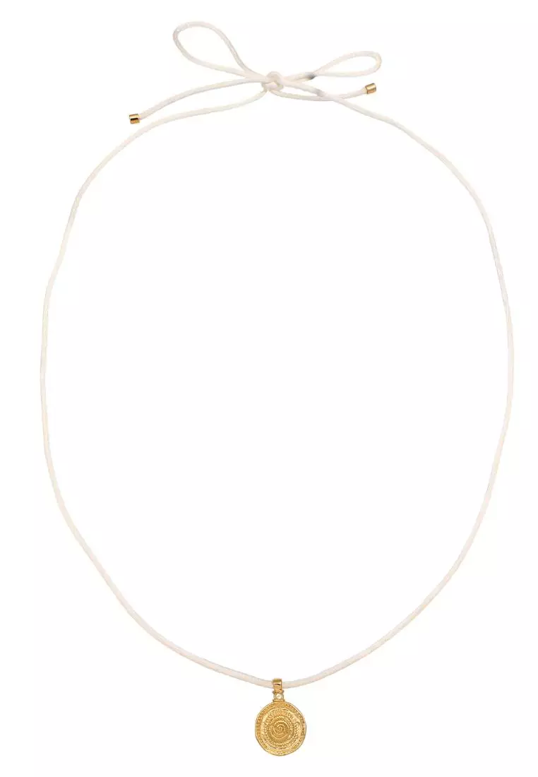 EXCLUSIVE Kalung Perhiasan Perak 925 Wanita Platelet Satin Moonstone Gold Plated