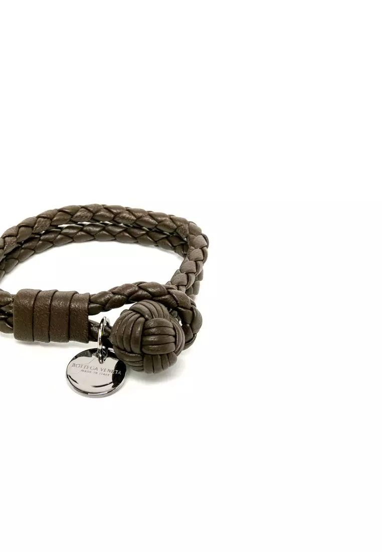 Zalora Bottega Veneta Braided Leather Bracelet Buy Trendyshop