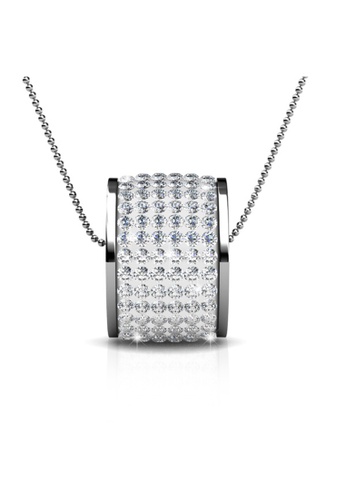 Her Jewellery white and silver ON SALES - Her Jewellery Roller Pendant (Large) (White) with Premium Grade Crystals from Austria HE581AC0RVT0MY_1