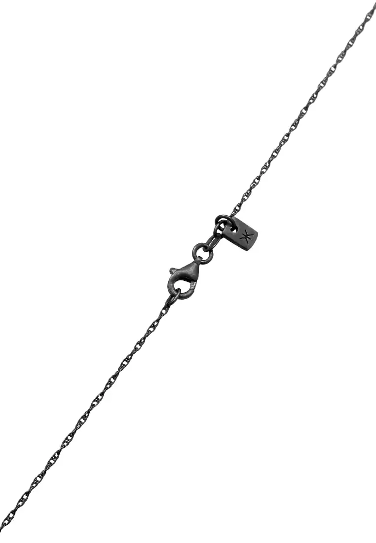 Necklace Men Solitaire Black Embellished with Crystals by Swarovski®