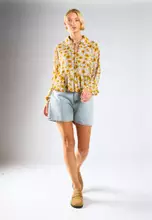 Yellow Floral Black Dot