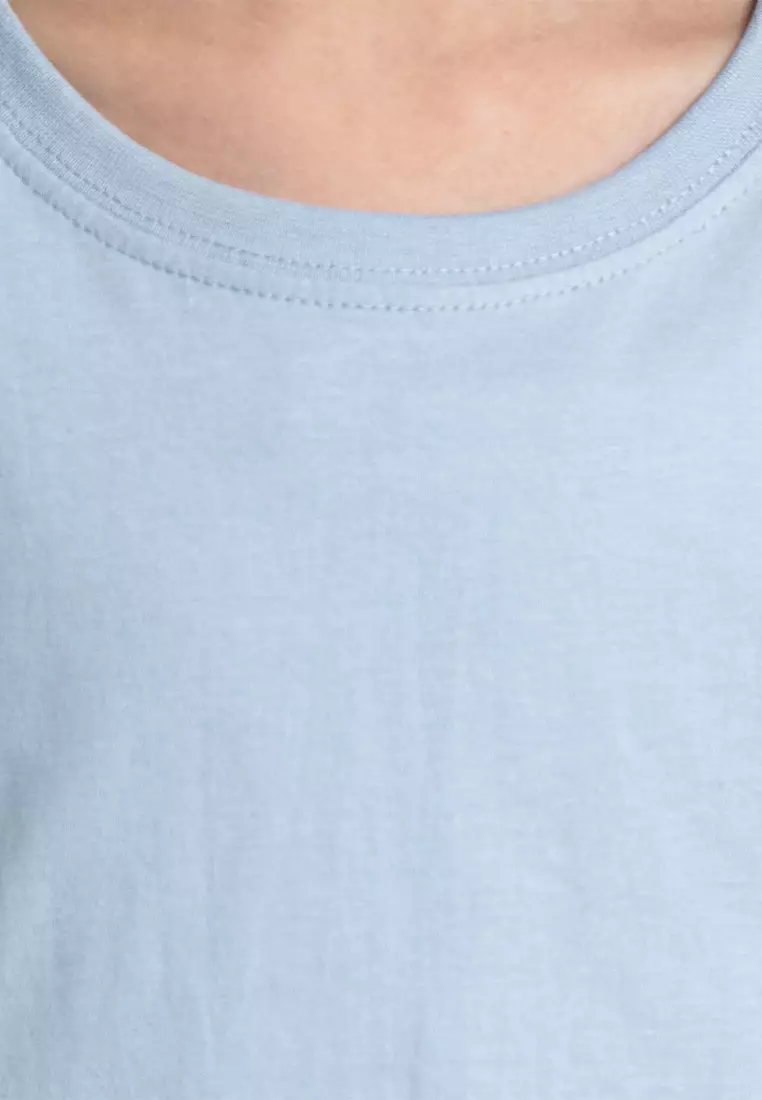 Forest Kids Unisex 100% Cotton Short Sleeve Plain Tee Boy Girl T Shirt Kids - FK2052 - 36DkGreyBlue
