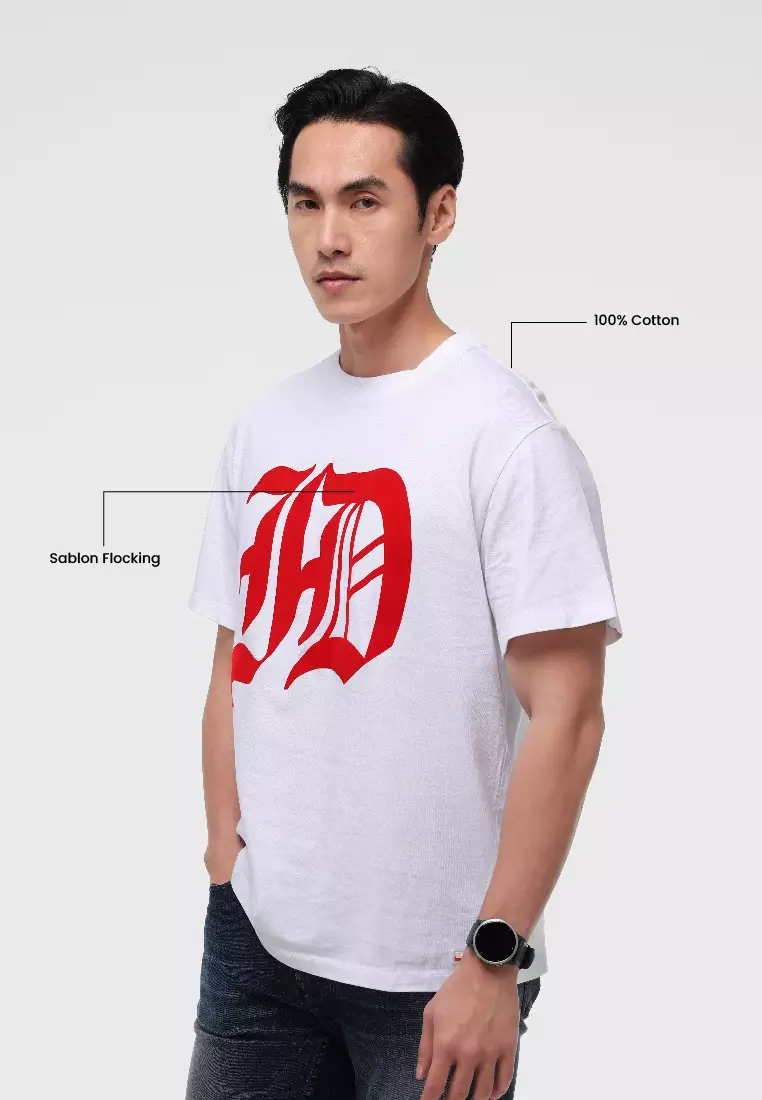 MANZONE - Kaos Lengan Pendek Pria Id Wira Relaxed Fit - White Colour White