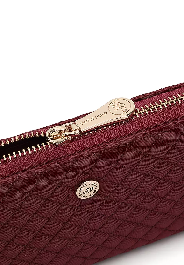 Women Quilted Long Purse / Wallet - Red