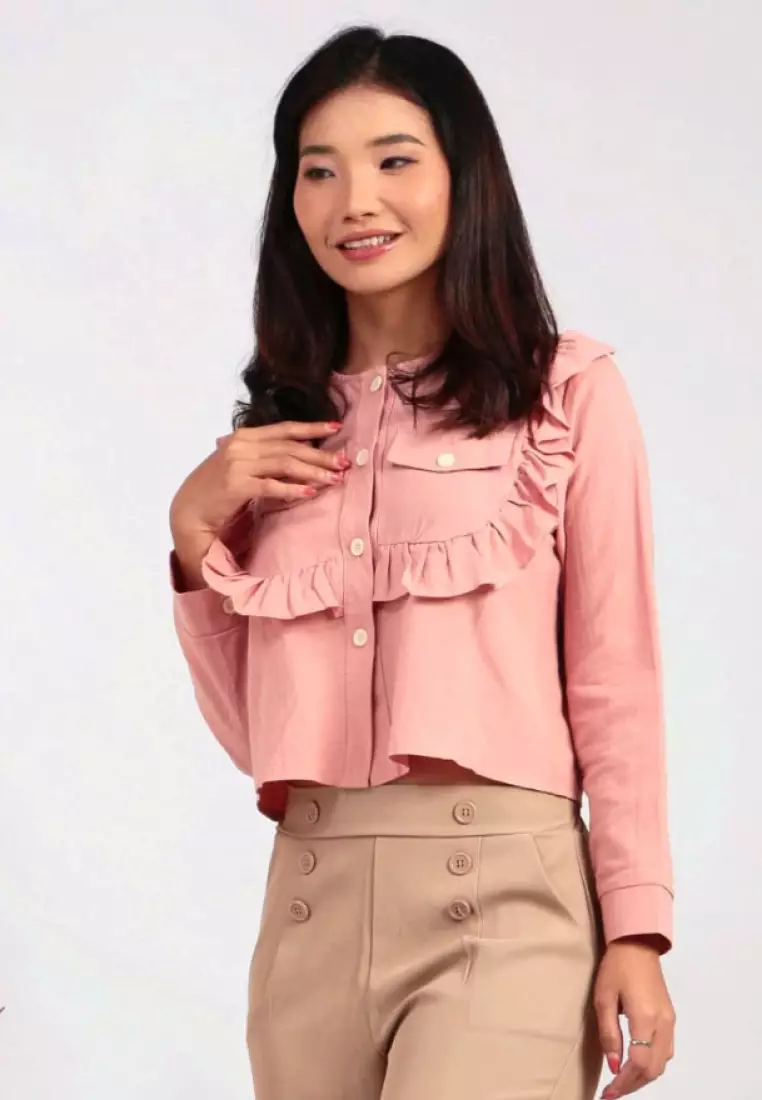 Mimosa Ruffle Blouse in Pink