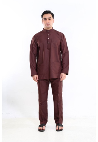 Amar Amran brown Baju Melayu Moden AE712AAEFBFF12GS_1