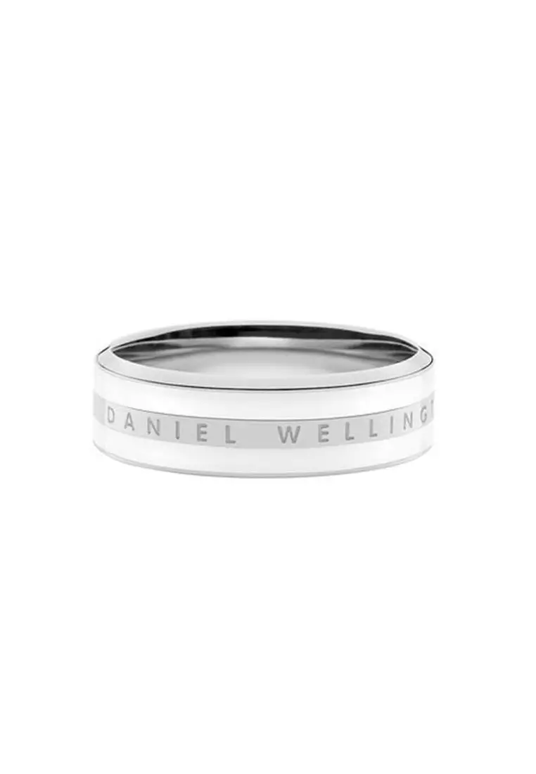 Emalie Ring Satin White Silver 52 - Stainless Steel Ring - Ring for women and men - Jewelry - DW