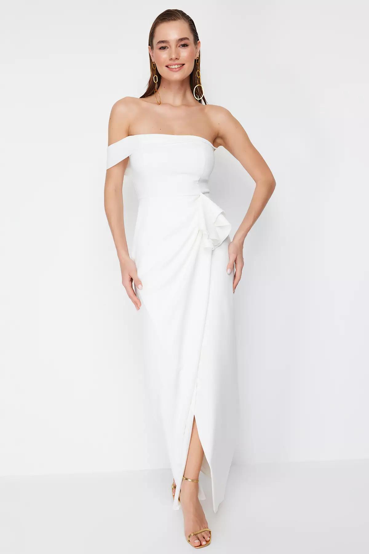 Slit Evening Maxi Dress