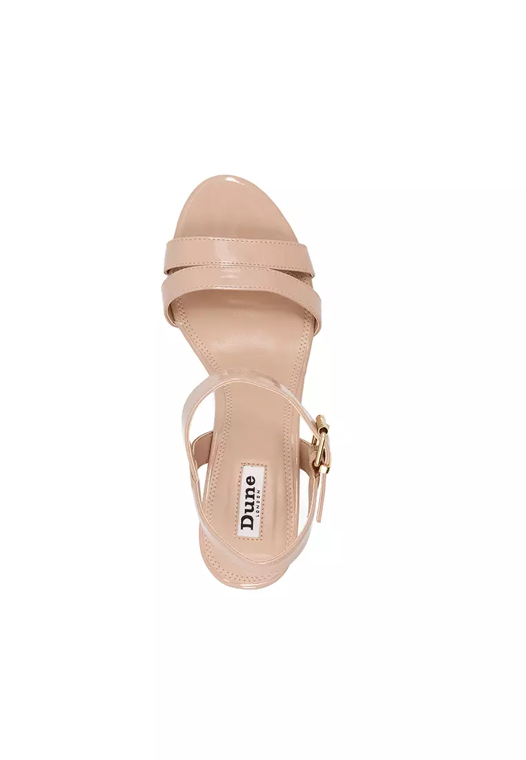 Buy Dune London Merisa Two Part Patent Block Heel Sandals Nude