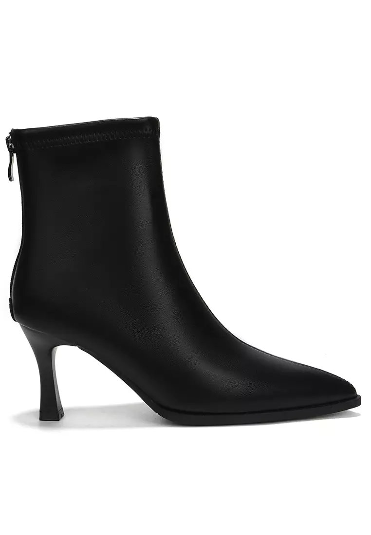Discount on Twenty Eight Shoes  shoes - SKU: 7CM Spool Heel Pointed Ankle Boots BY8170-1