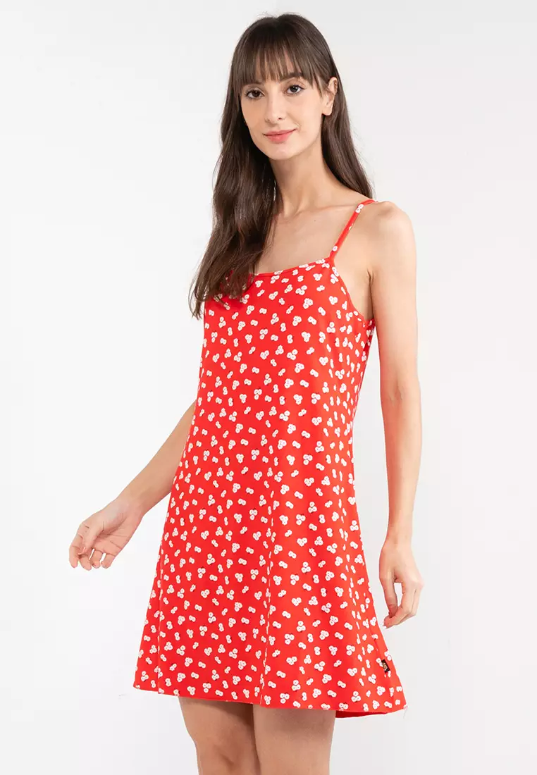 Red cami cheap mini dress