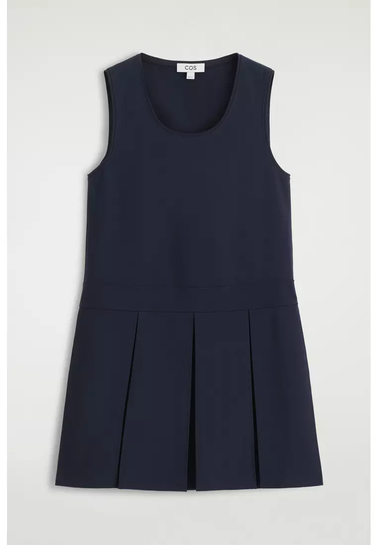 SLEEVELESS PLEATED MIDI DRESS