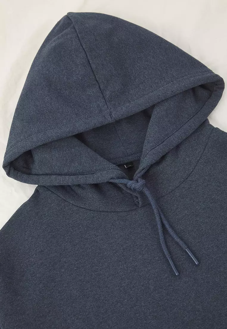 Indigo Oversize/Wide Cut Hooded Fleece/Warm Sweatshirt
