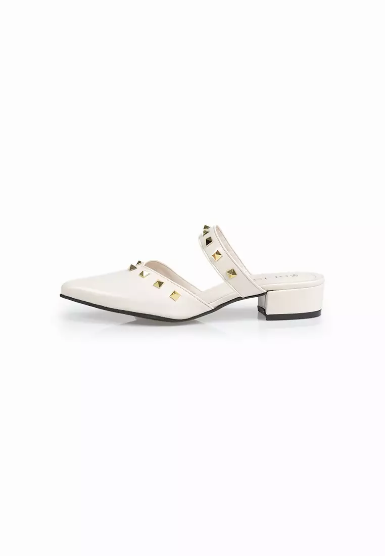 SEIS Monica Sandal  Mules Wanita Heels 3 cm - CREAM