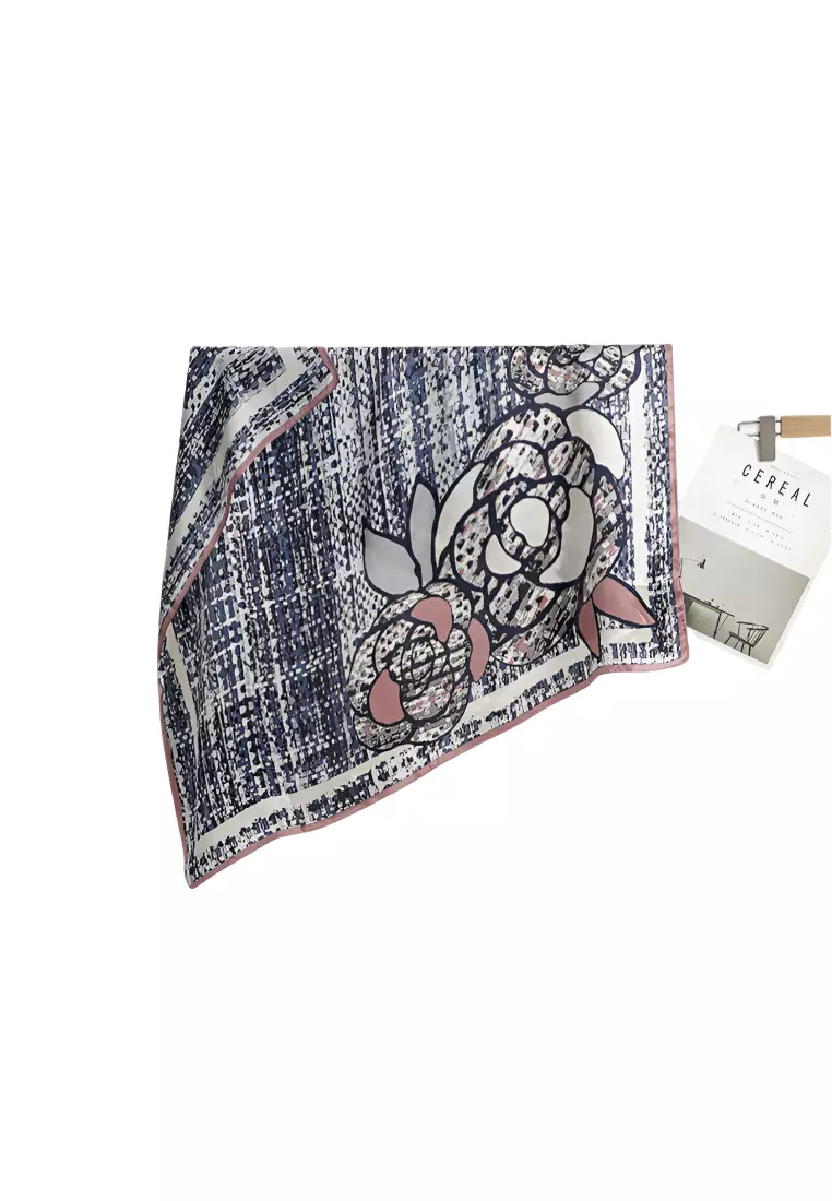 Luxury Silk Ladies' Large Scarf, Sun-Proof Crepe Satin, Premium Souvenir.