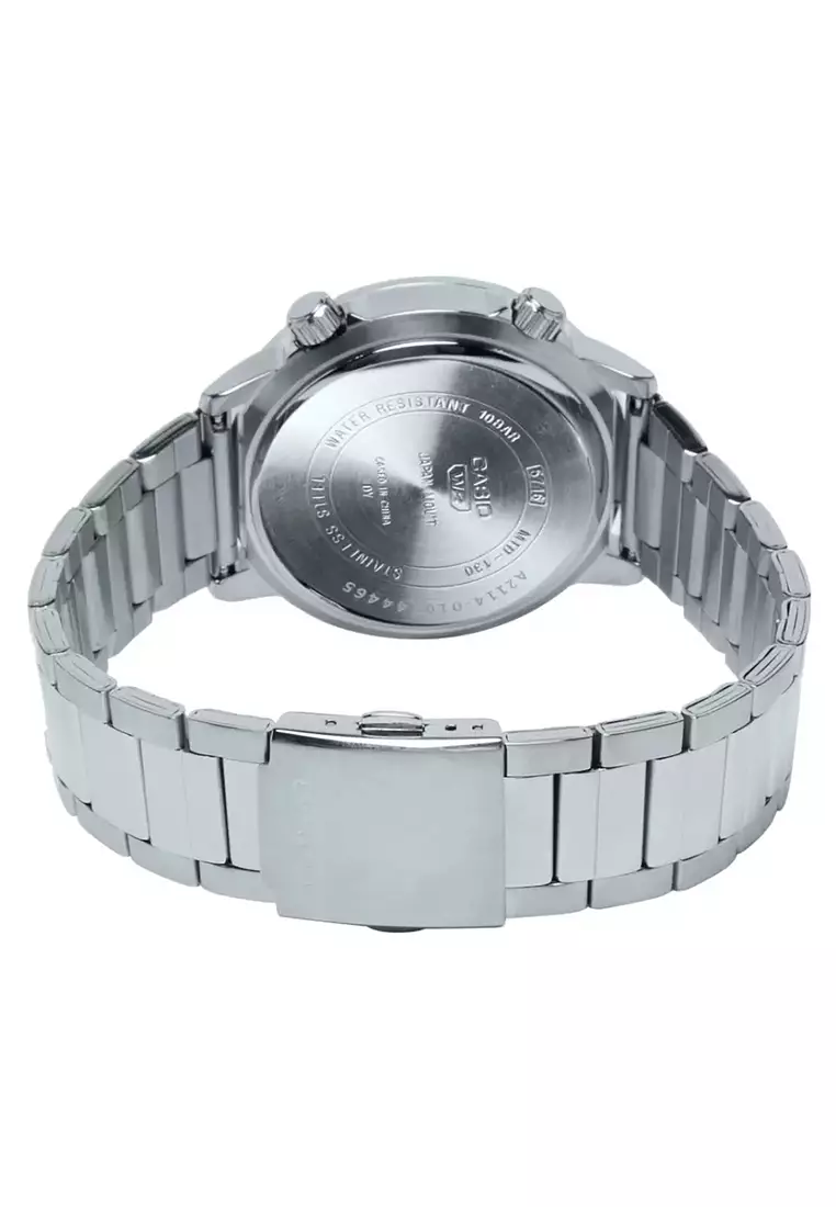 Men's Analog Watch MTD-130D-1A2 Silver Stainless Steel Strap Compass Watch