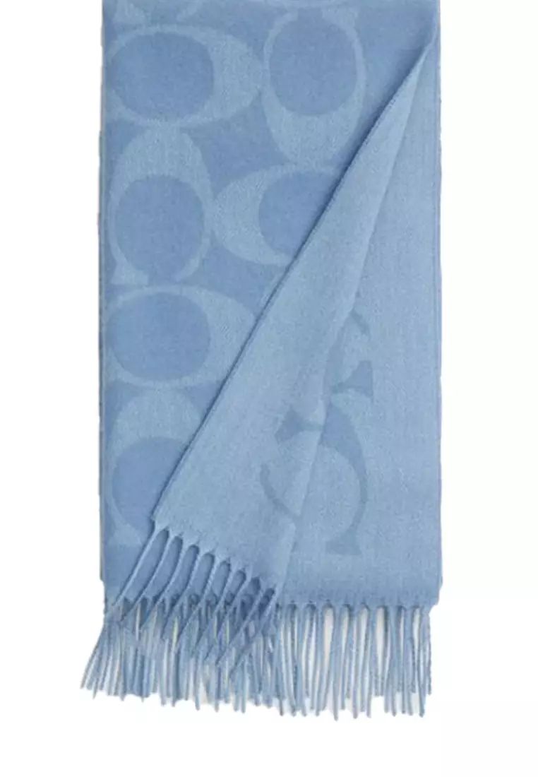 女士圍巾淺藍色CU807