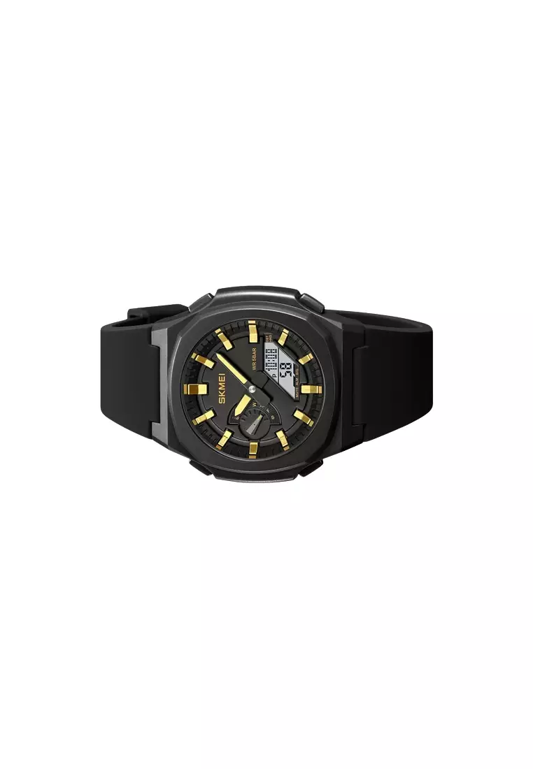 Jam Tangan Digital Analog Pria Black Gold ORIGINAL