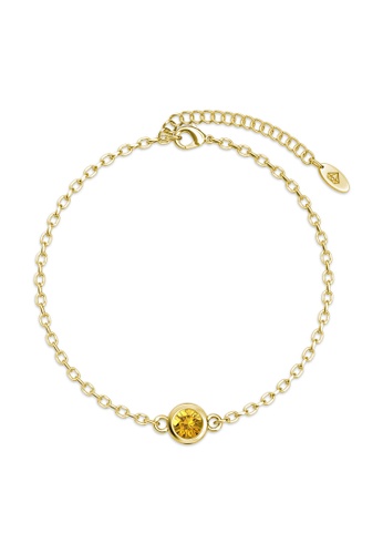 Her Jewellery gold Birth Stone Bracelet (November, Yellow Gold) - Made with premium grade crystals from Austria F8895ACE9B7D7FGS_1