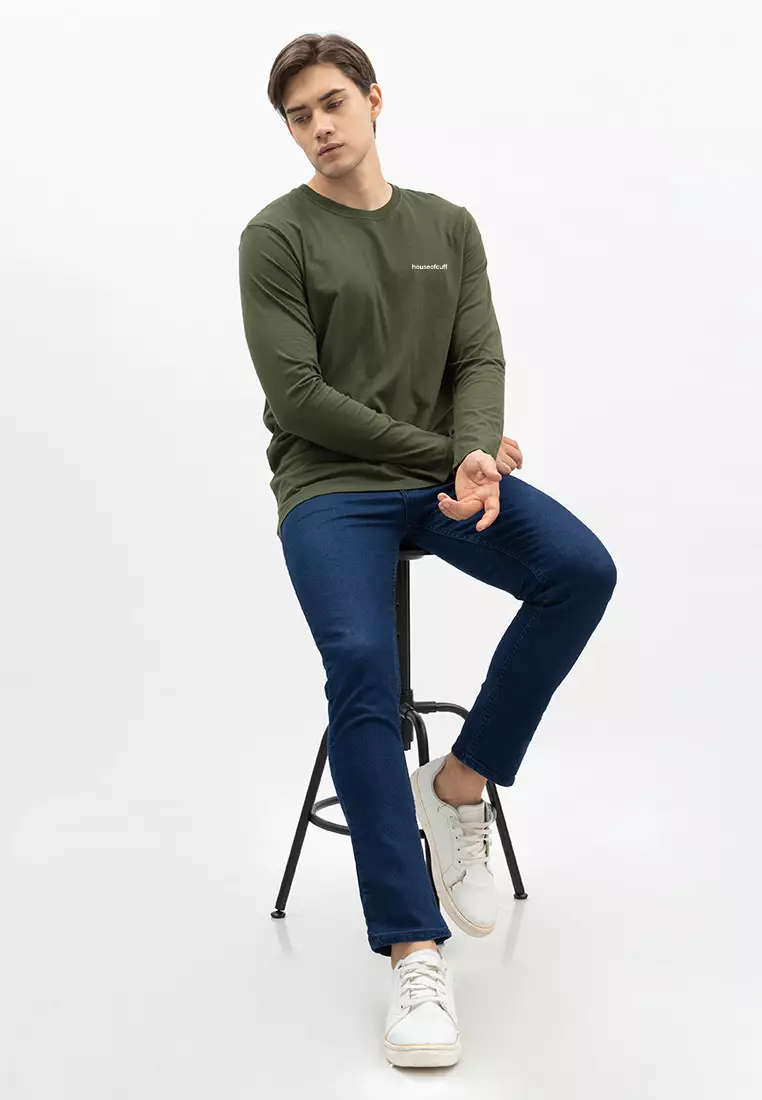 Houseofcuff Kaos Cotton Combed Lengan Panjang Pria Army