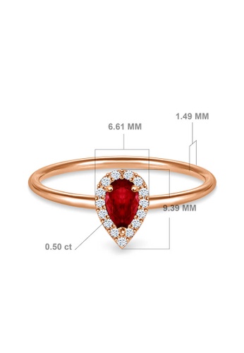 Aquae Jewels white Ring Empress 18K Gold And Diamonds - White Gold,Ruby 3DFA2AC4CFB576GS_1