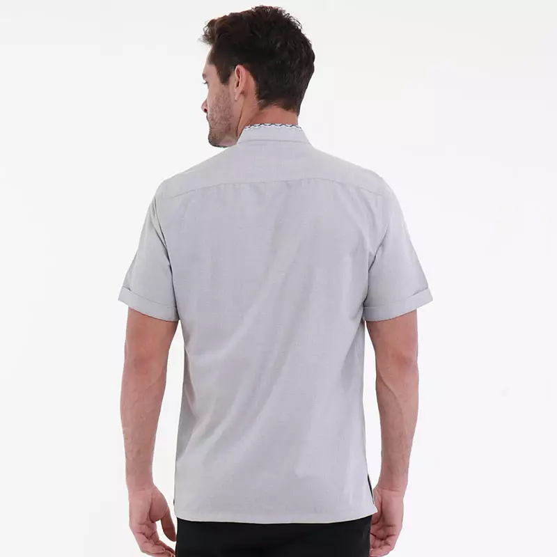 MAGINOT ZAFER GREY Koko Slim Fit Lengan Pendek