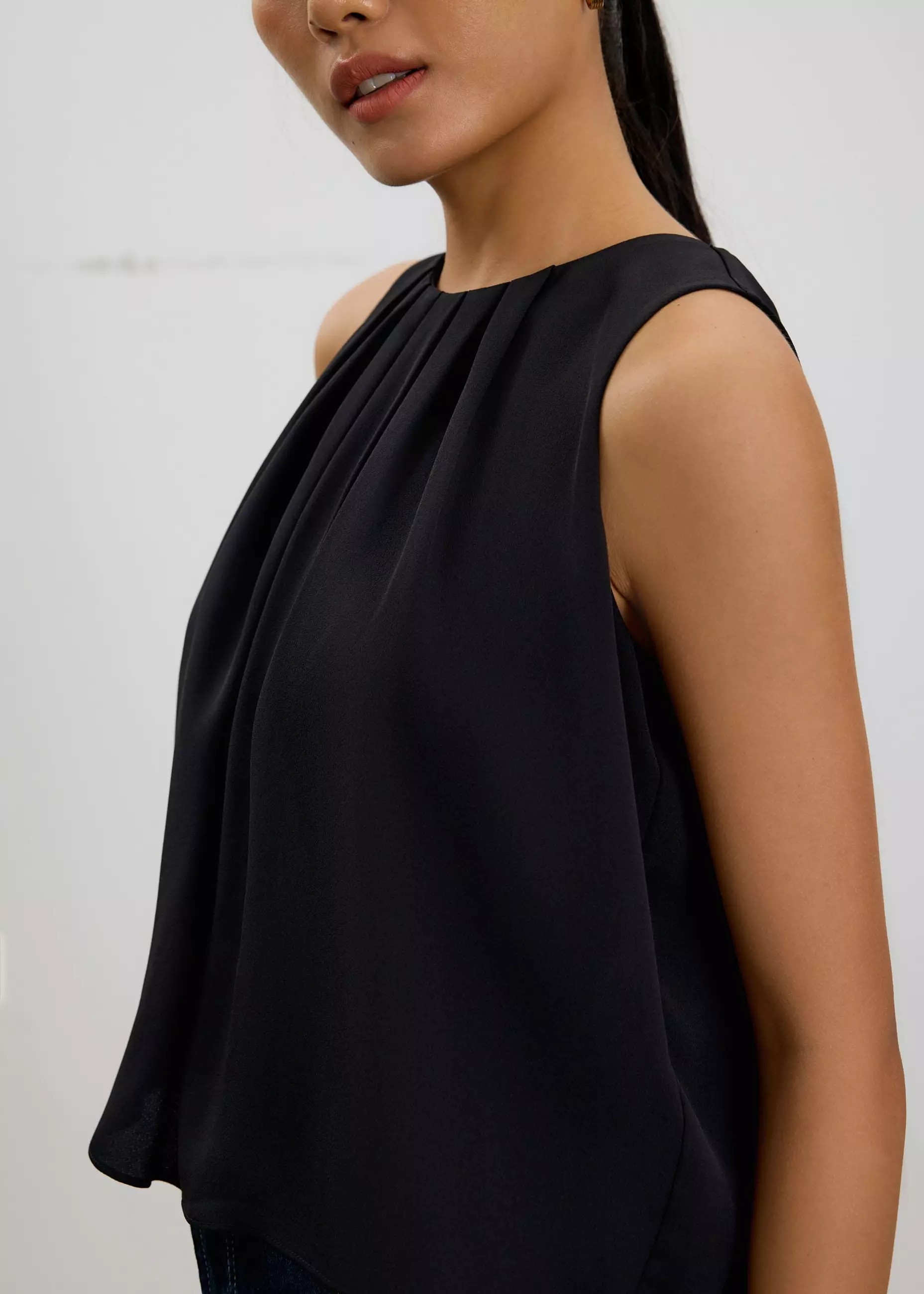 Atasan Wanita - Amy Satin Pleated Top