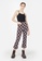 Gen Woo black and pink Flare Cropped Trousers 435C2KA5B44105GS_1
