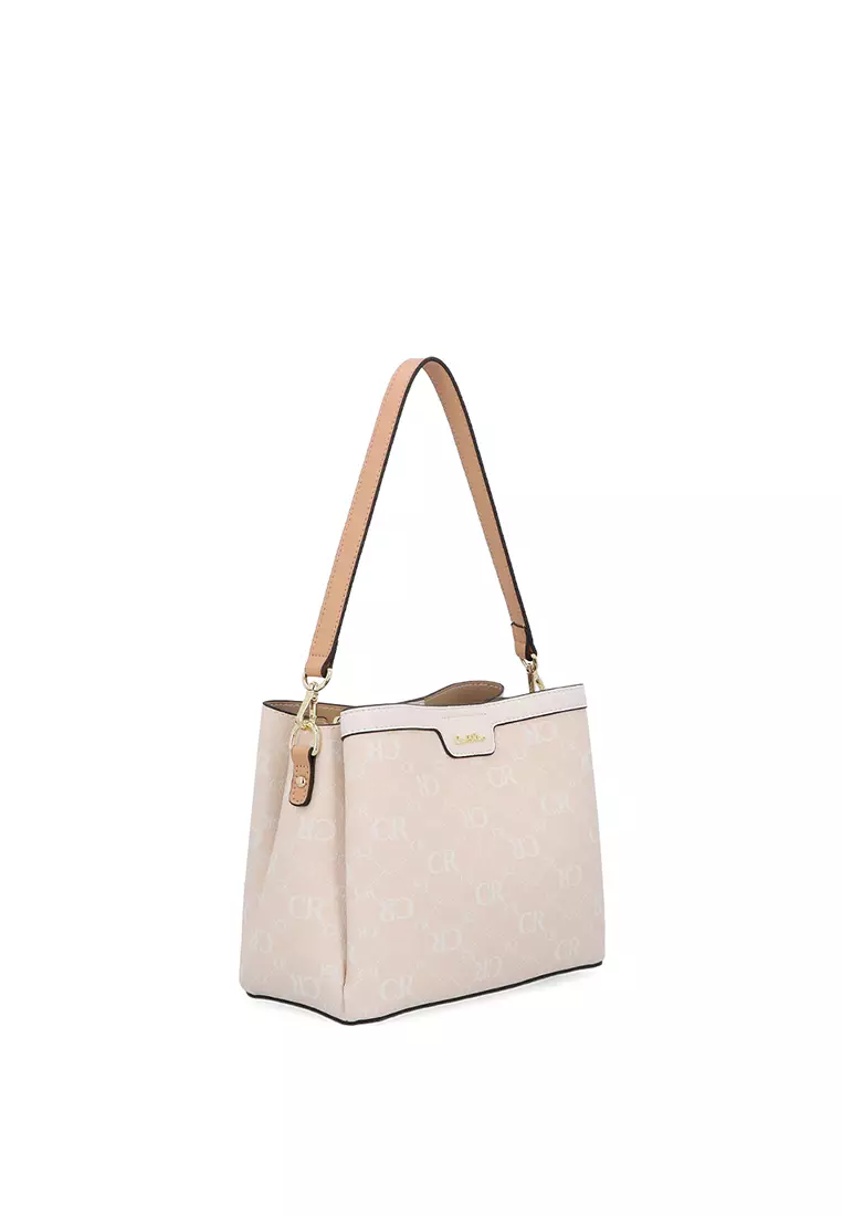 CR Monogram in Cream Shoulder Bag - Beige