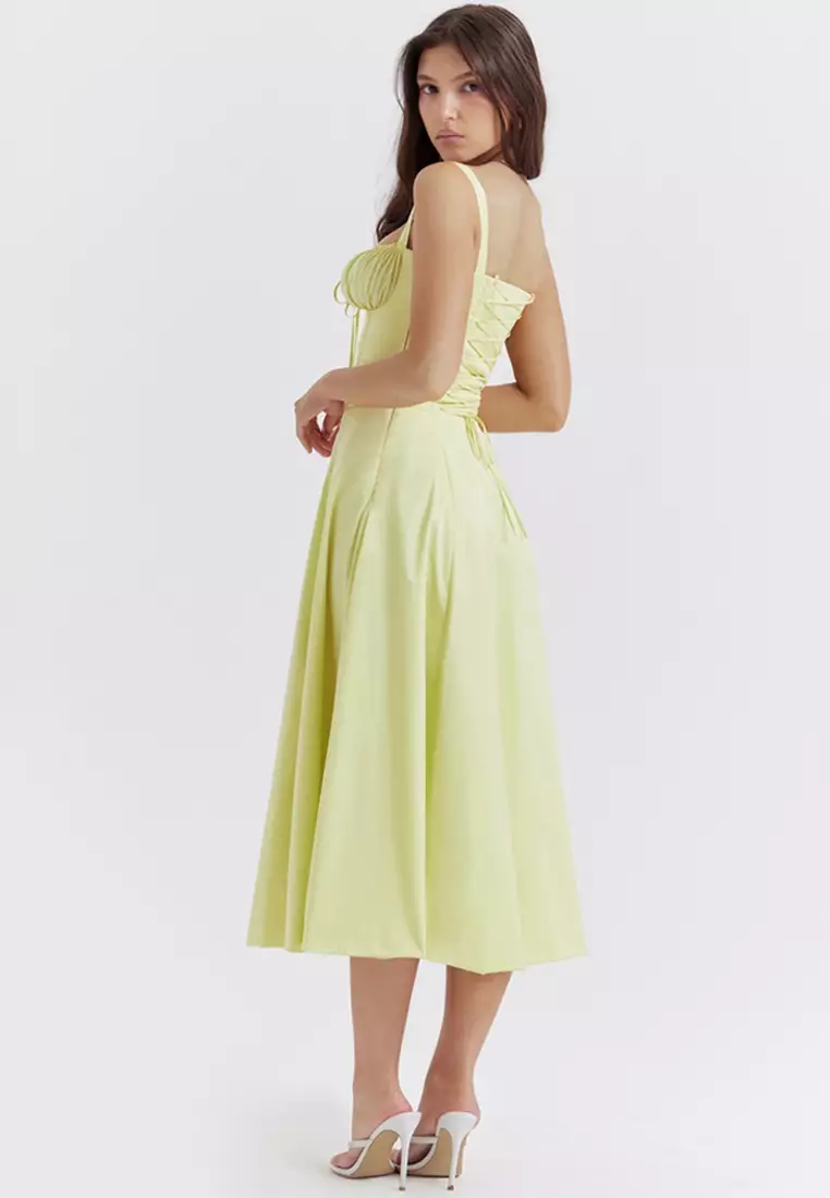 Backless Slim Suspender Slit Dress LBH-D1313