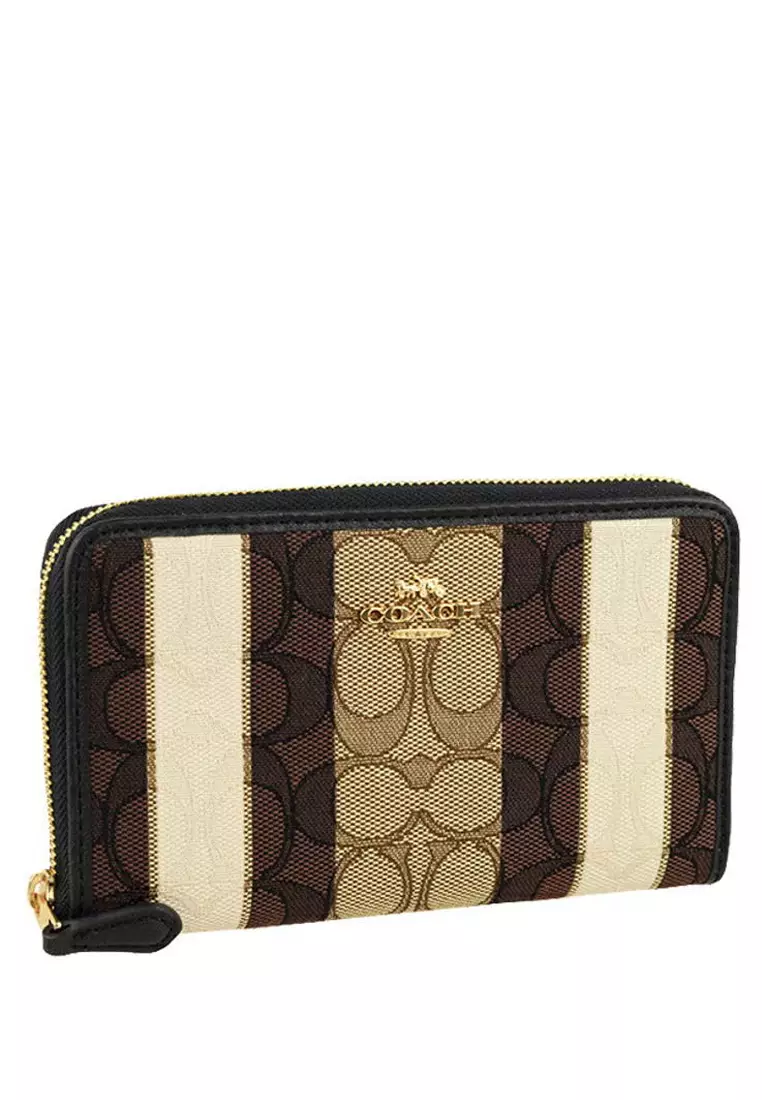 Coach Coach Medium ID Zip Around Wallet In Signature Jacquard With